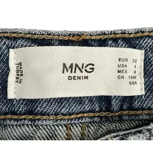 MNG Denim Blue Wash High Rise Wide Leg Cotton Y2K Jeans SZ 1 #1272 thumbnail 6