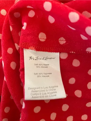 For Love & Lemons Red Buttoned Polka Dot Ruffle Mini Dress XS thumbnail 7
