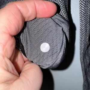 Lululemon Think Fast Long Sleeve‎ Shirt Size 6 Heathered Herringbone BLACK/SLATE thumbnail 5