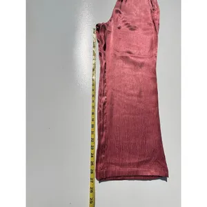 Soft Surroundings Dark Rose Cupro Crinkle Wide Leg Pull on Pants M thumbnail 6