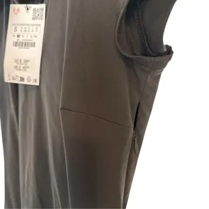 Zara Gray Dark Academia Blogger Box Pleated Drop Waist Belted Polo Mini Dress S thumbnail 9