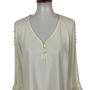 Black Swan Ivory Blouse Medium Long Sleeve NWT Romantic Cottagecore thumbnail 3