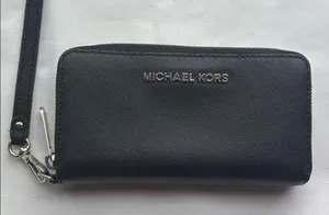 Michael Kors Leather Zip Around Wallet / Wristlet Black GUC thumbnail 1