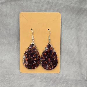 Sunflower Skull‎ Teardrop Hook Handmade Halloween Earrings JB1E3 thumbnail 3