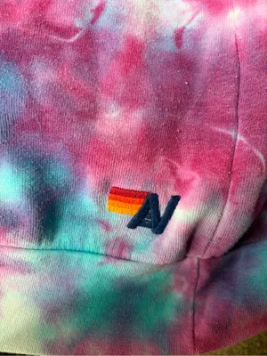 Aviator Nation AV Crewneck Sweatshirt Tie Dye Pullover Pink Blue size small thumbnail 11
