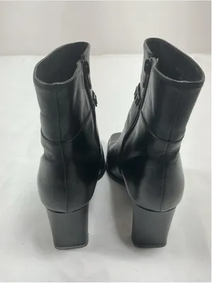 Womans Mister Shoes Ankle Boots 8.5 M Black Block Heel Side Zip Square Toe thumbnail 4