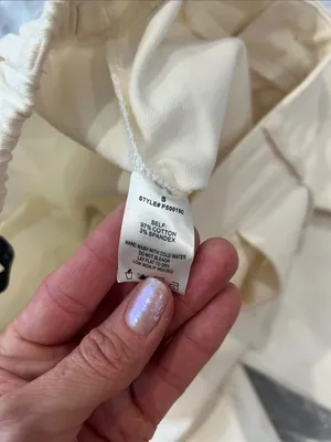 Final Touch Wide-Leg High-Waist Chinos in Off-White size small. thumbnail 9