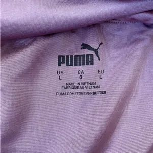 Puma Crop Top Womens Large Pink White Spell Out Logo Training Strong Gym Pilates thumbnail 5