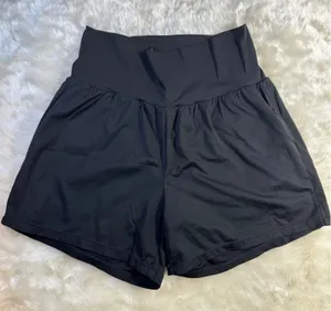 Halara Black Crossover High Waisted 2-in-1 Flowy Shorts with Liner Size L Long thumbnail 1