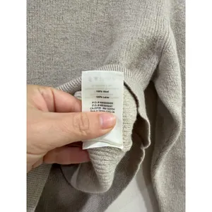 Wilfred Aritzia Wool Mock Neck Sweater Beige Ribbed Knit XS SRW4-3352-36 thumbnail 4