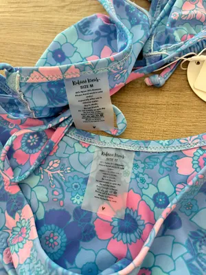 Kulani Kinis Tide You Over Light Blue Floral Print Triangle Bikini Set Medium thumbnail 4