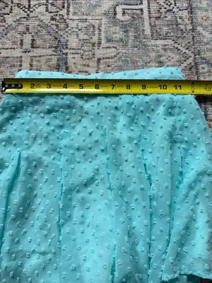Lucy in the Sky Aqua Green Flowy Shorts Elastic Waist Lined Textured Lightweight Women’s XS/S thumbnail 7