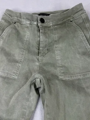 AYR Pants Womens 2 Sage Green Moto Utility Slim Ankle Zip Stretch Cotton thumbnail 2