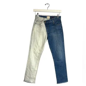 Alice + Olivia Jeans‎ Boyfriend Jeans Two Tone Blue 24 asymmetrical thumbnail 5