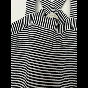 Loft Black and White Stripe Sweater Tank Medium thumbnail 2