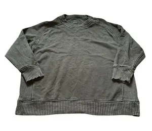 Aerie Crewneck Sweatshirt Olive Green Loungewear Oversized Relaxed Fit thumbnail 1
