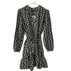 Zara Black & White Printed Mini Oversized Dress(Size Small) thumbnail 2