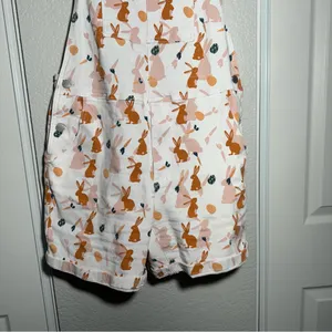 Bunny Overalls • Romper • Easter Outfit • Medium Orange thumbnail 3