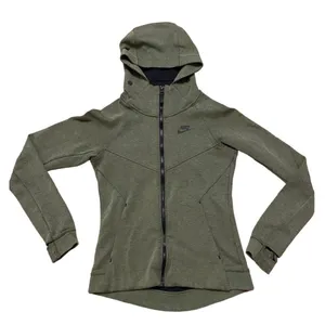 Nike Olive Green Hooded Zip Athletic Thumbholes Sleeves size XS thumbnail 2