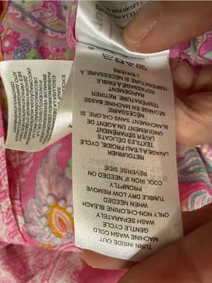 Lauren Ralph Lauren XS Pink Paisley Linen Blend Nightgown Sleep Shirt | Like New thumbnail 10