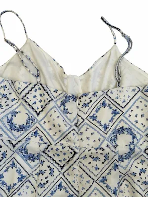 Altar’d State Blue & White Tile Print Dress thumbnail 8