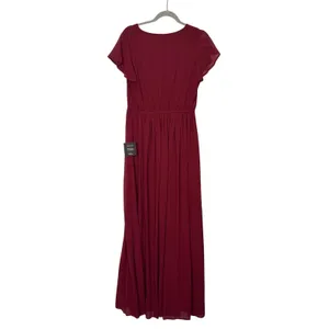 Lulus Burgundy Flutter Sleeve Wrap Maxi Dress Burgundy Size Medium thumbnail 6