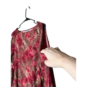 Vintage Rave Y2K Cold Shoulder‎ Paisley Long Sleeve Blouse Size L thumbnail 3