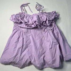 Free People Free-est Have a Thing For You Ruffle Cotton Mini Dresss XS thumbnail 3