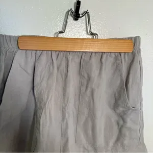 Women's‎ Size Small Casual Shorts Sage Green Gray Ruffle Hem Pockets Stretch thumbnail 3