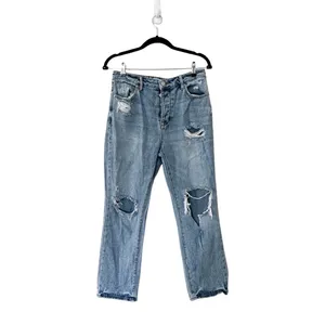 PACSUN Distressed High Rise Mom Jeans Medium Wash sz 27 thumbnail 3