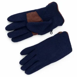 Hotfingers Fleece Gloves Mens OS Navy Blue‎ Leather Trim Gorpcore Winter thumbnail 1