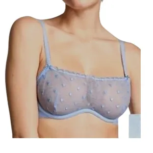 PINK Victoria’s Secret large Wink unlined heart embroidered scoop bra BC3 3211 thumbnail 2