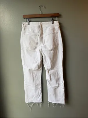 J.Crew Curvy Mid-Rise Flare Crop Jeans – White Size 29 thumbnail 5