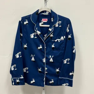 Kate Spade Magic Rabbit Martini Cotton Pajama Set 2 Piece Small Navy Blue Lounge thumbnail 2