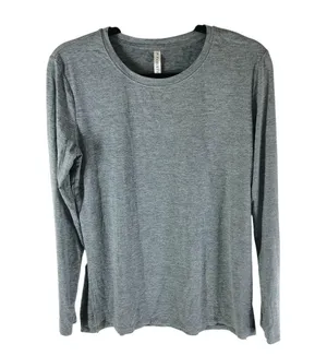 Fabletics Womens Work Out Top Long Sleeve Side Slits Heathered Gray S thumbnail 1