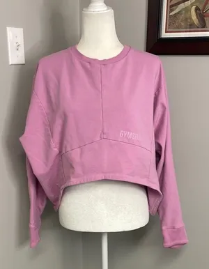 Gymshark Ori cropped sweatshirt lavender lilac workout Size Large thumbnail 1