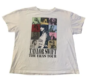 Taylor Swift The Eras Tour T-Shirt XL White 2023 Concert Merch‎ Swiftie Y2k thumbnail 1