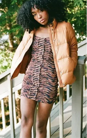 Urban Outfitters Megan Mesh Bodycon Mini‎ Dress leopard print sz L y2k thumbnail 1