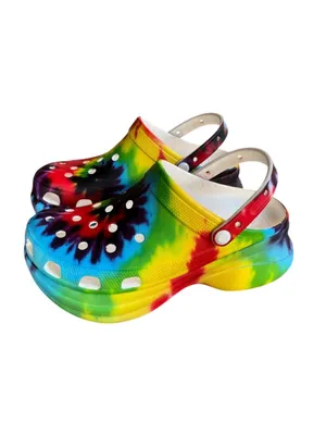 RARE Crocs Bae Platform Tie Dye Womens Size 7 thumbnail 2
