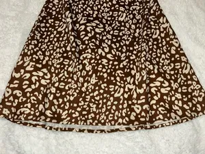 Princess Polly Brown And Cream Speckled Print Wedding Guest Dress thumbnail 4