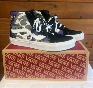 Vans Unisex sk8 hi-rise camo black/purple Womans Sz 9 thumbnail 1
