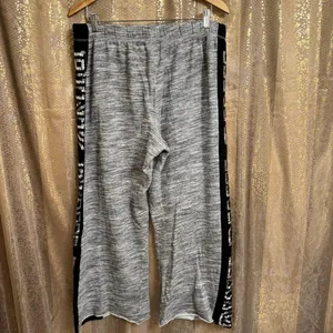 PINK Victoria's Secret Sequin Bling Logo Boyfriend Pant Sweatpants Gray Black La thumbnail 3