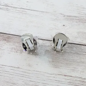 Vintage Clip On Earrings Iridescent 5/8" thumbnail 5