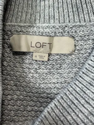 LOFT 100%. Otto Gray Crewneck Sweater with Bell Slit Sleeves Size Medium thumbnail 5
