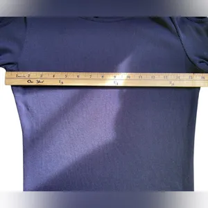 ANTHROPOLOGIE Navy Blue Cold Shoulder Ribbed Long Sleeve Top Blouse - Sz Medium thumbnail 8
