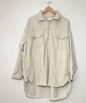 Aerie Offline Corduroy Quarter Zip Shacket thumbnail 1