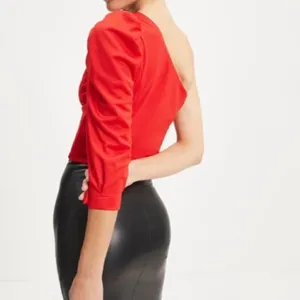 Sugarlips Such a Betty One Shoulder Red Top SZ M thumbnail 3