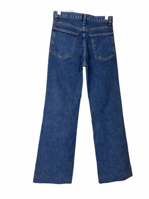 Rag & Bone Womens Jeans Size 26 Wide Leg Mid Rise Raw Hem Blue Denim Made USA thumbnail 2