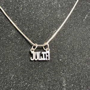 Custom "JULIA" Sterling Silver Block Name Necklace 20” thumbnail 7