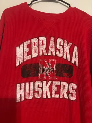 NCAA Nebraska huskers waffle long sleeve thumbnail 3